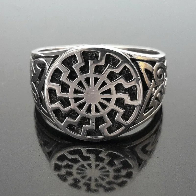 Кольцо мужское с символом Черное солнце