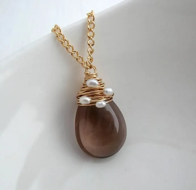 Кулон с раухтопазом