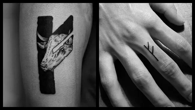 Татуировка с руной Феху