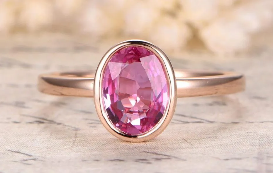 Кольцо с розовым сапфиром