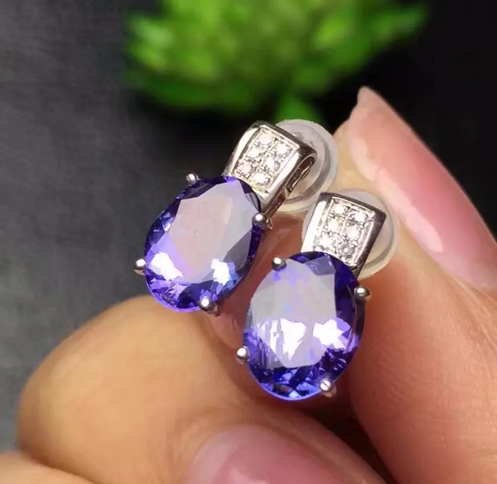 Серьги с танзанитом