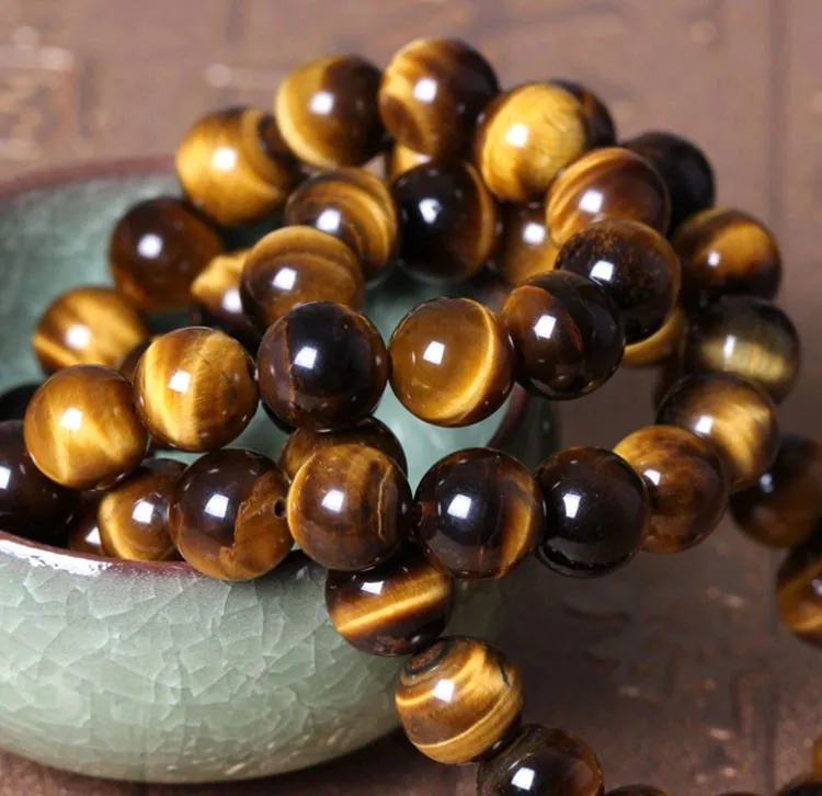 Бусы из камня тигровый глаза