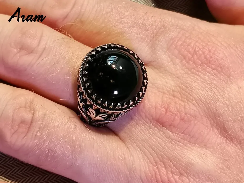 Перстень с агатом мужской