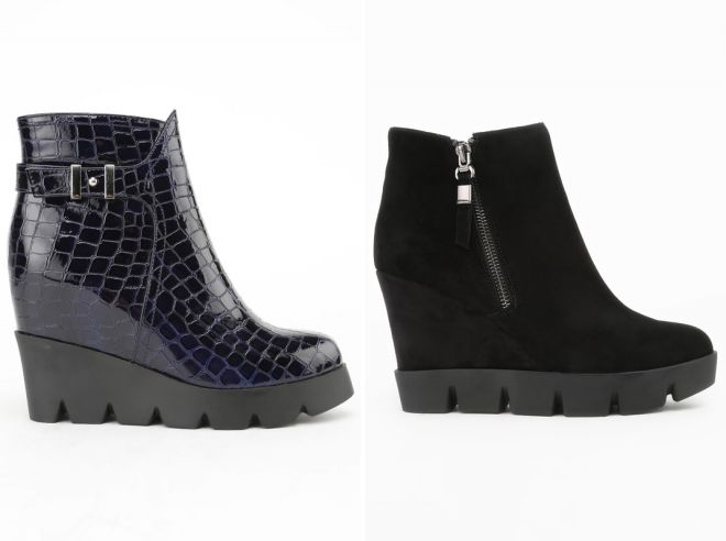 черные ботинки на танкетке