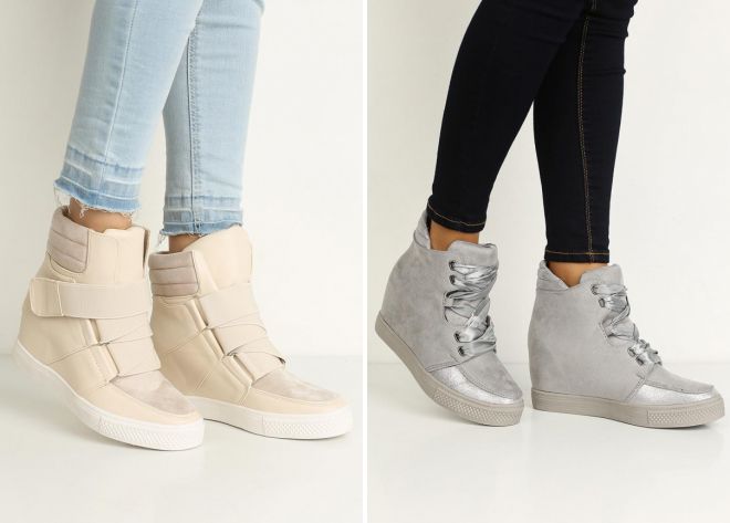 модные ботинки на танкетке