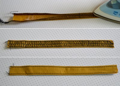 Обработка шлевки для пояса брюк