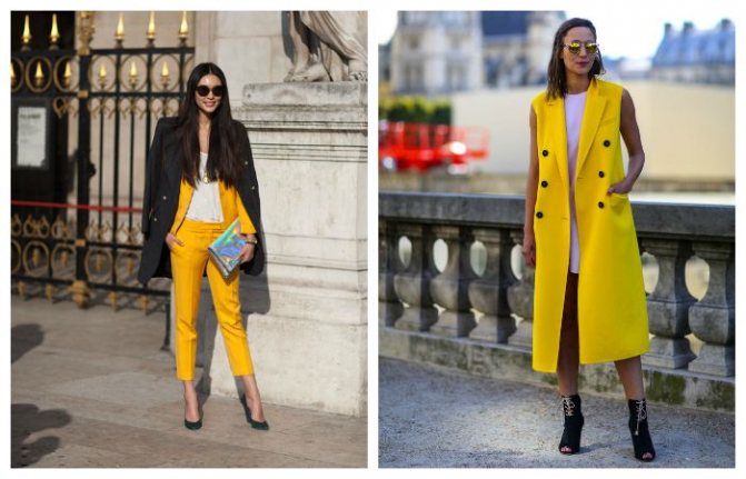 С чем носить желтый пиджак, фото