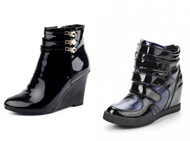 женские осенние ботинки на танкетке