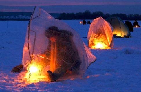 Ночная рыбалка зимой